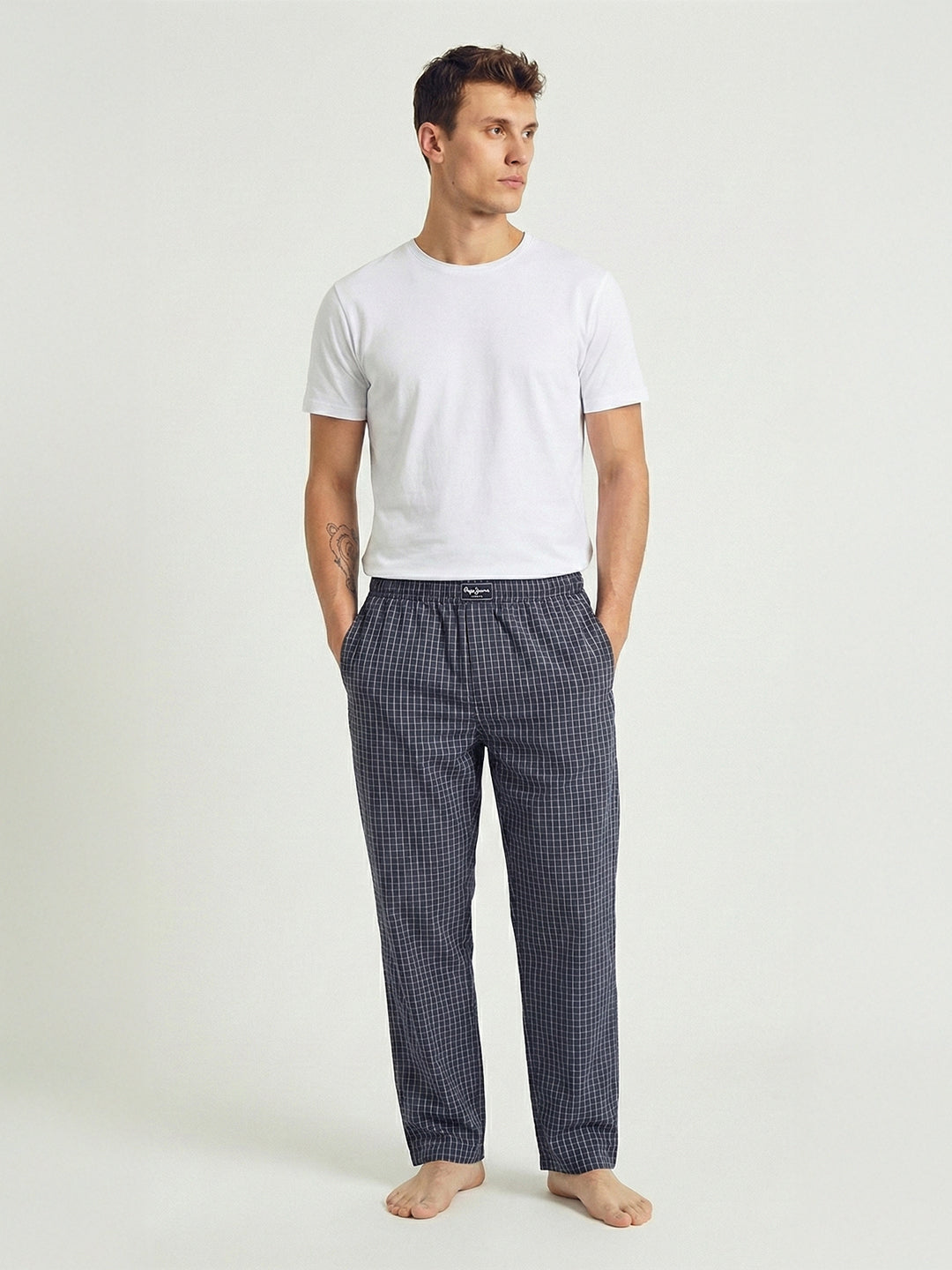 Checked Cotton Lounge Pants