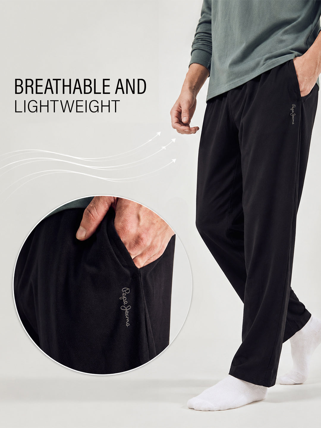 Men Solid Straight Pure Cotton Lounge Pant