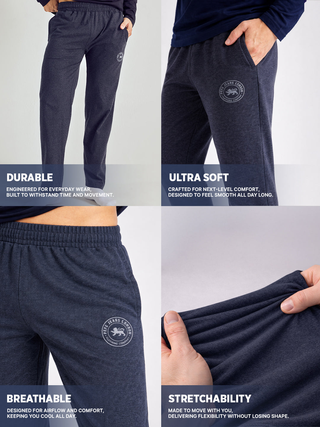 Men Solid Cotton Lounge Pants
