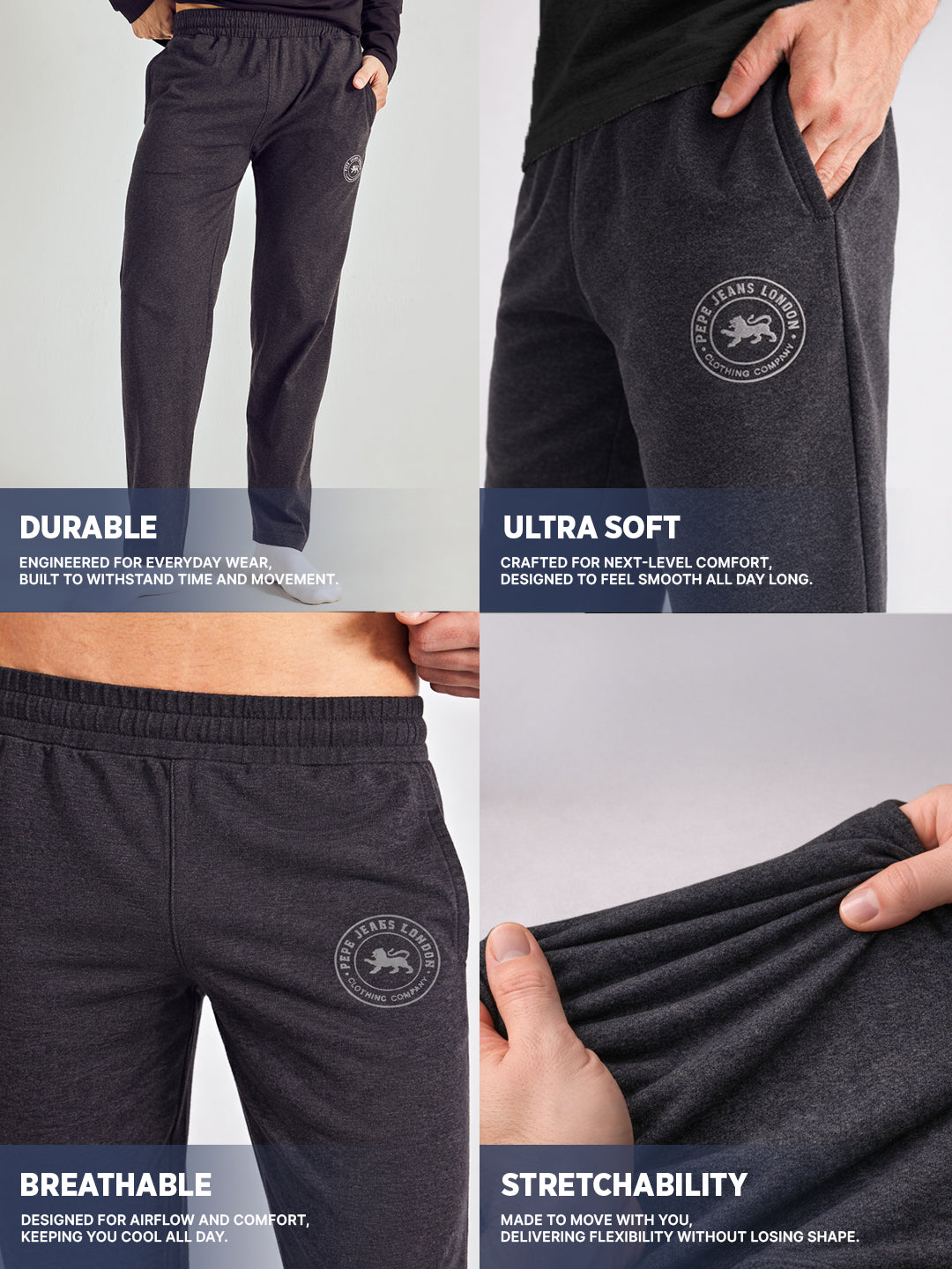 Men Solid Cotton Lounge Pants