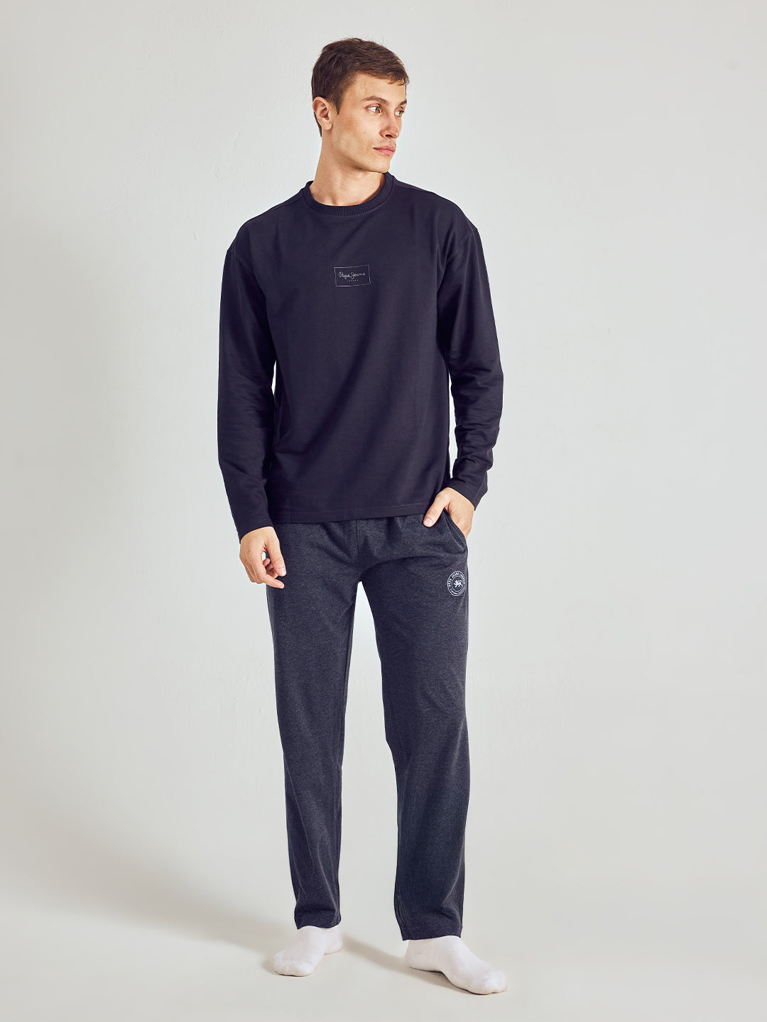 Men Solid Cotton Lounge Pants