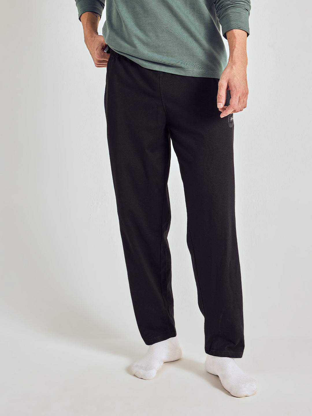 Men Solid Cotton Lounge Pants