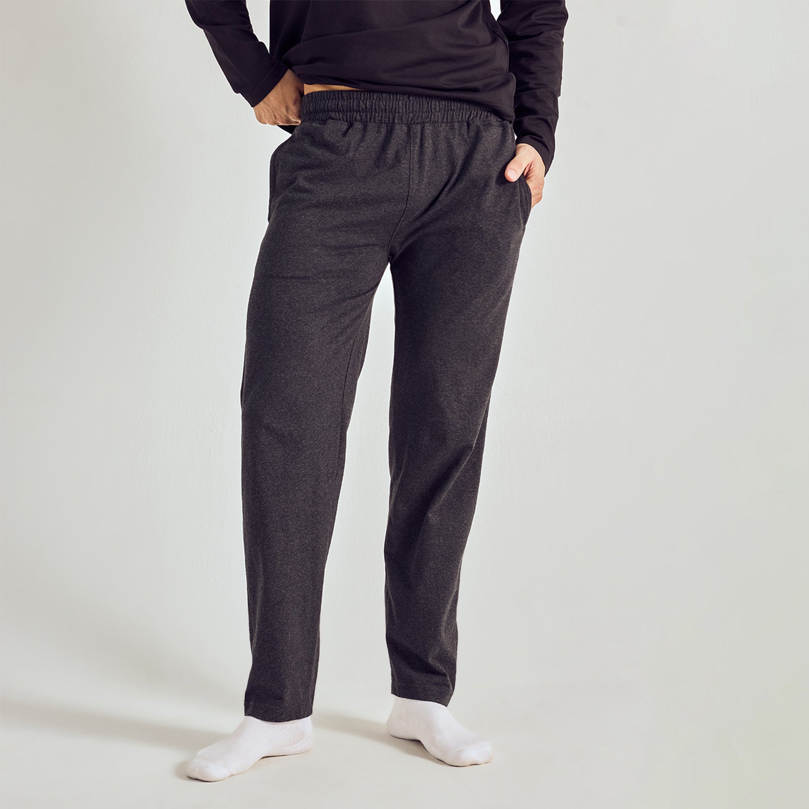 Men Solid Straight Pure Cotton Lounge Pant