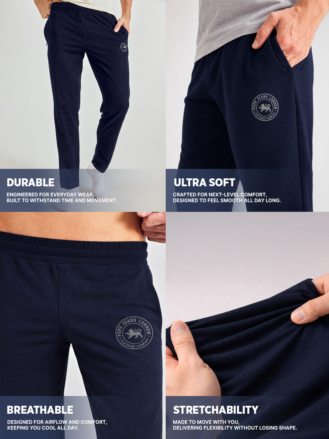 Men Solid Cotton Lounge Pants