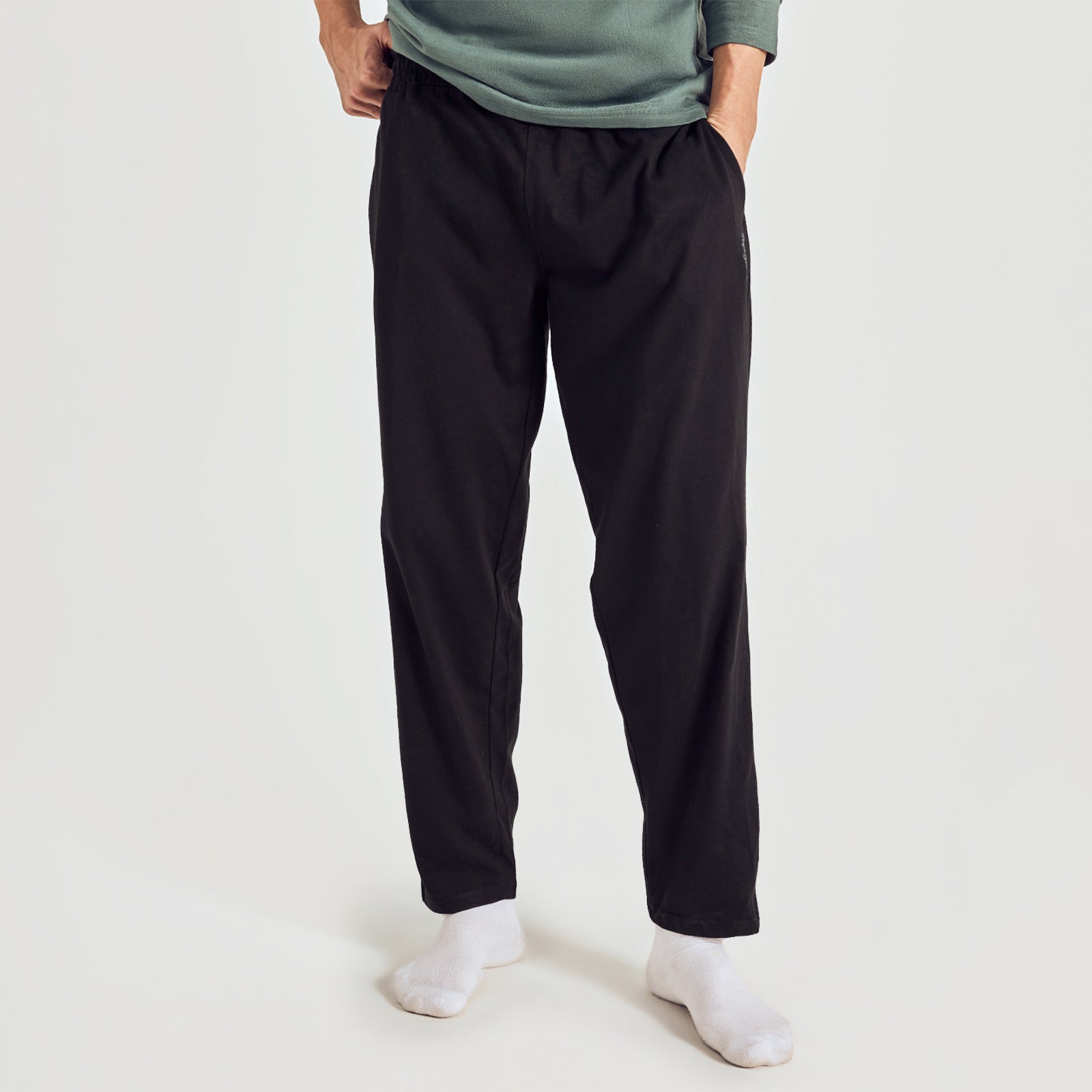 Men Solid Straight Pure Cotton Lounge Pant
