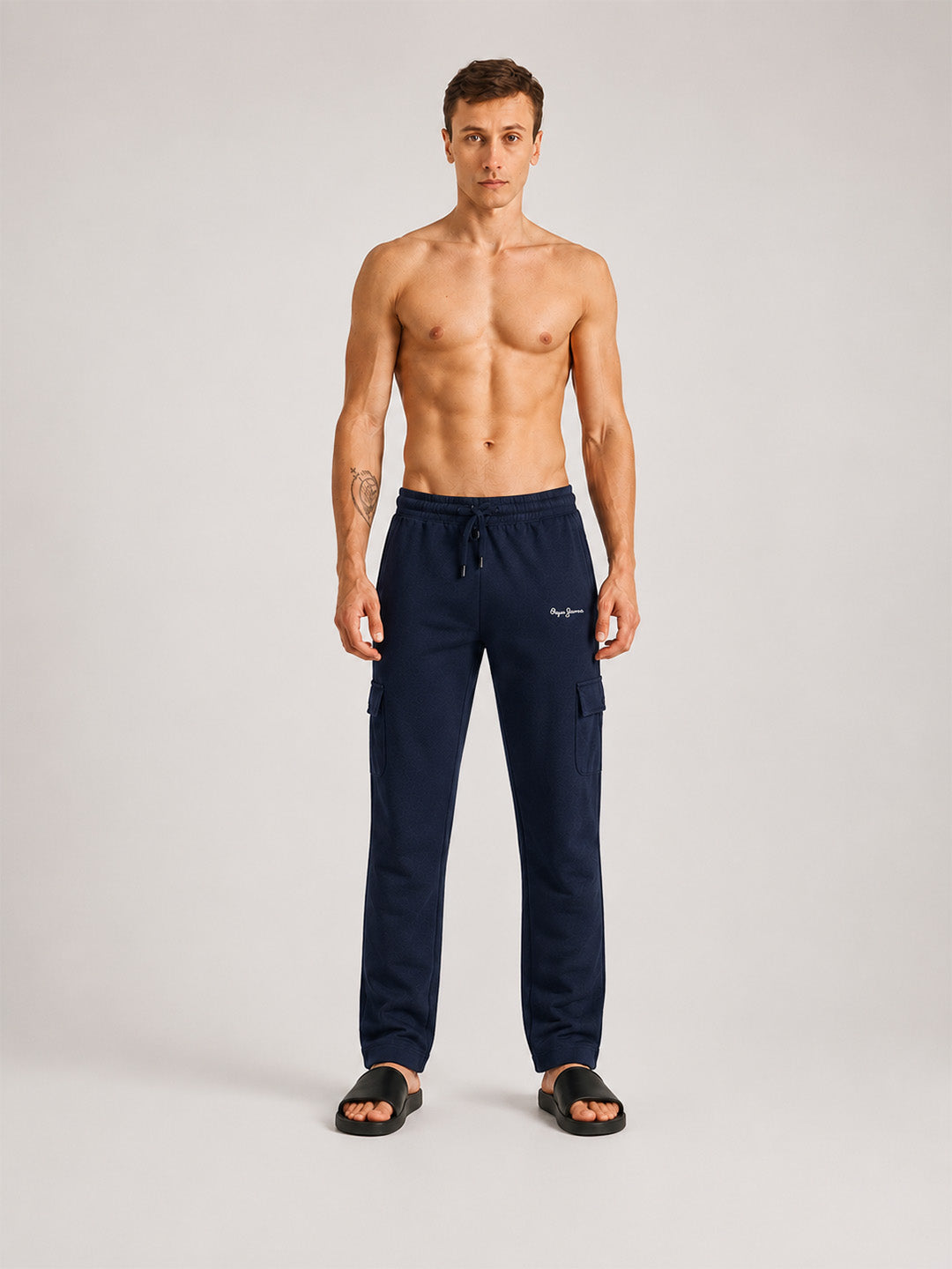 Men Navy Regular Fit Solid Track Pants
