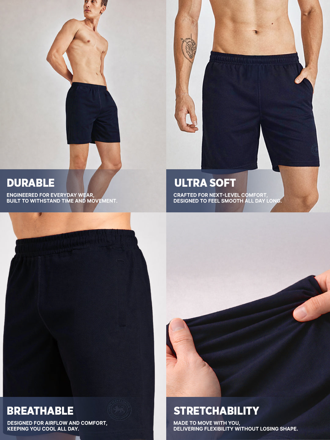 Men Mid-Rise Pure Cotton Shorts