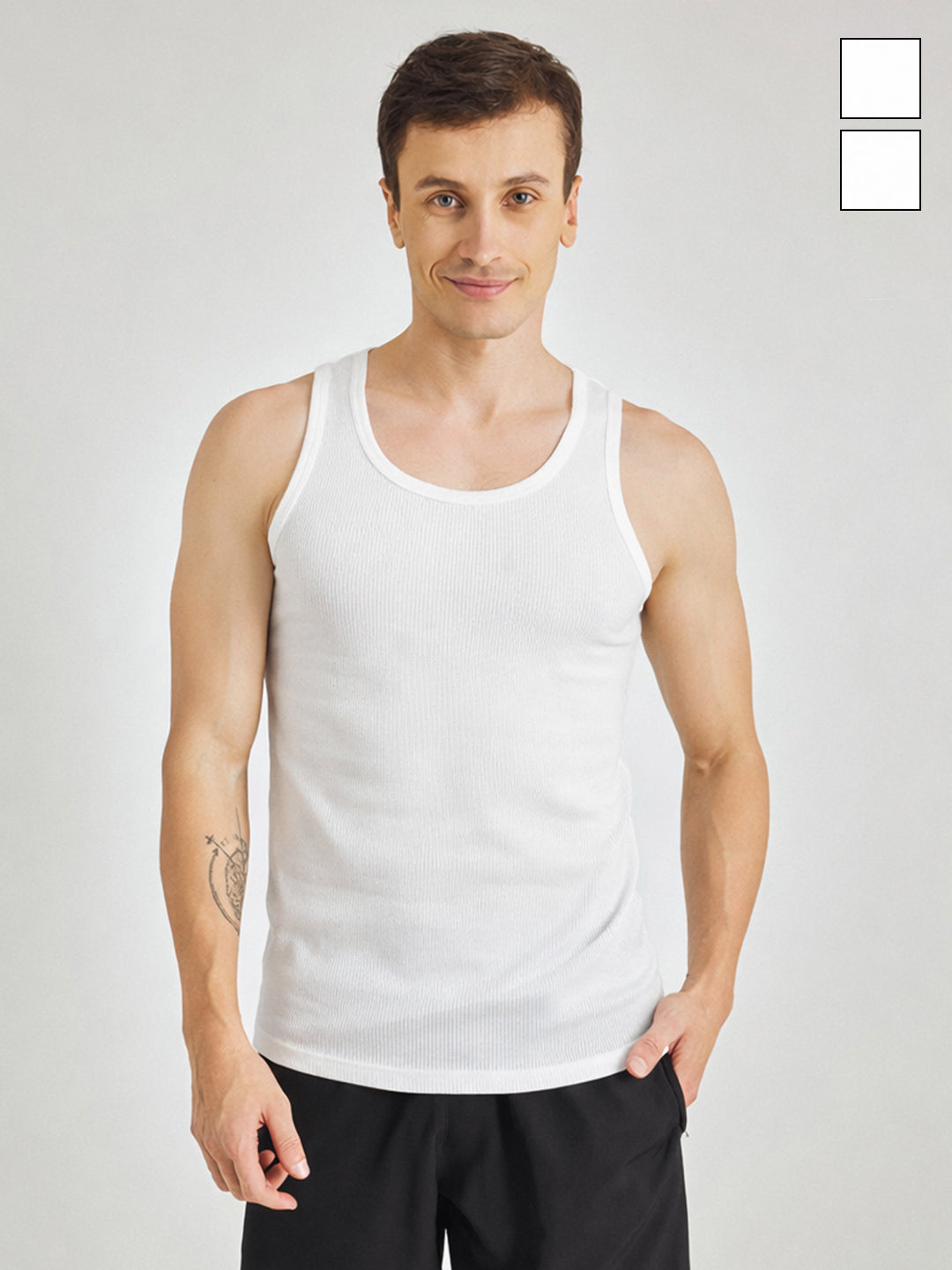 Men Ribbed Inner Vest Pack of 2