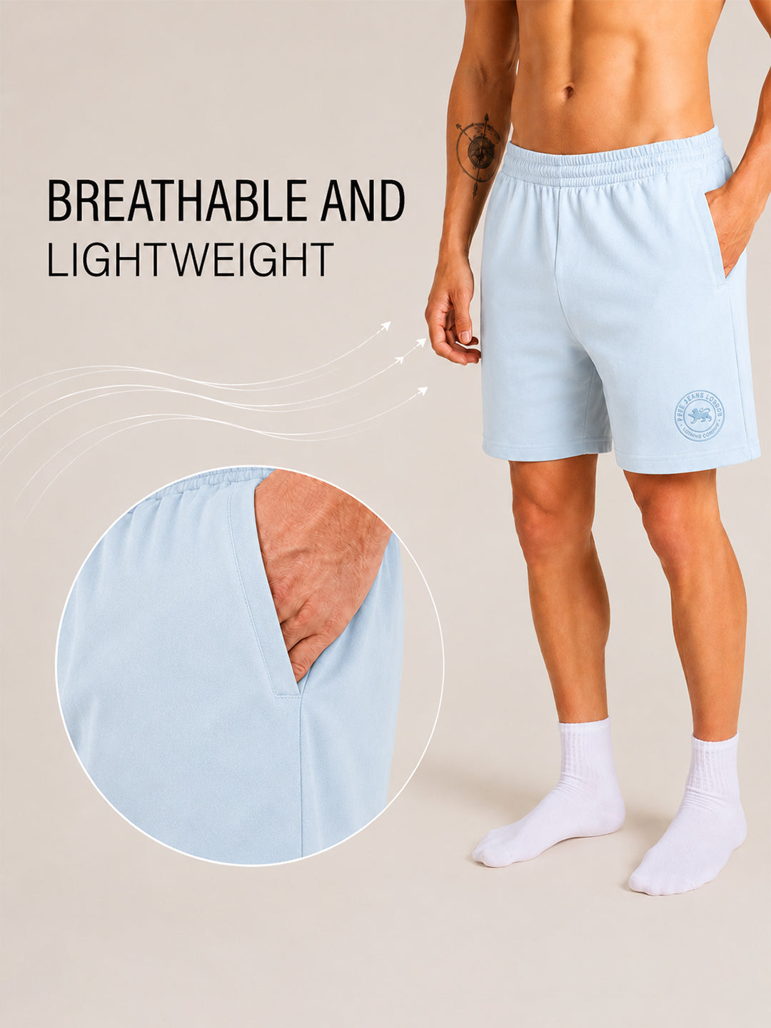 Men Mid-Rise Cotton Rich Shorts