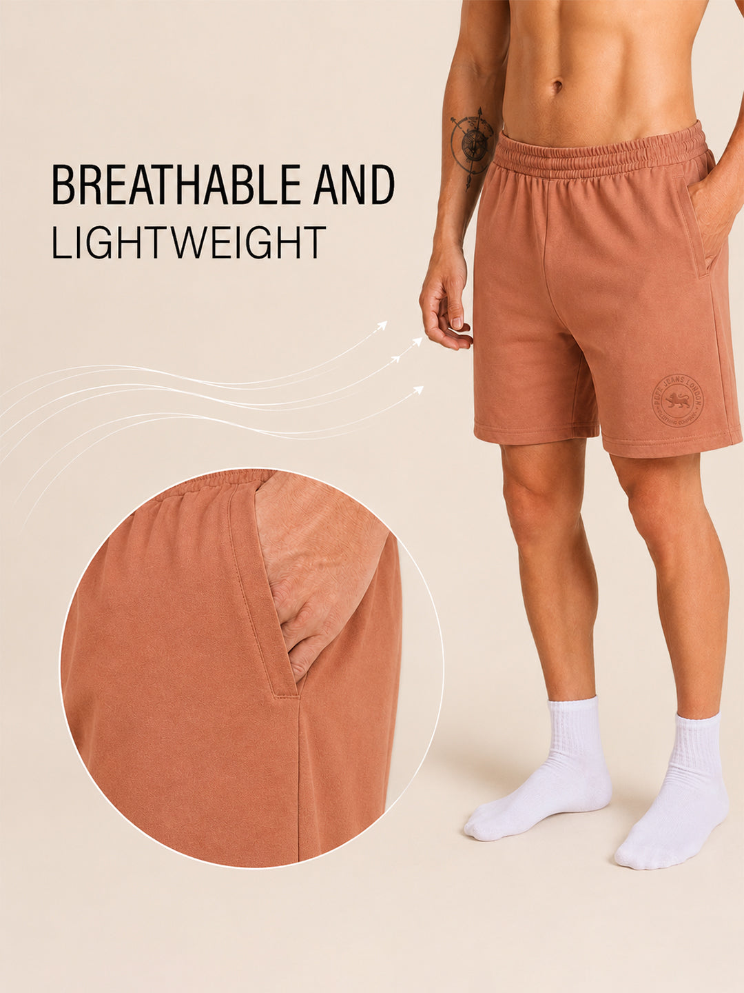 Men Mid-Rise Cotton Rich Shorts