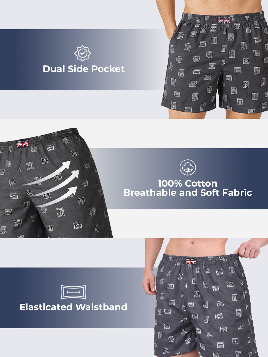 Men Printed Cotton Boxers