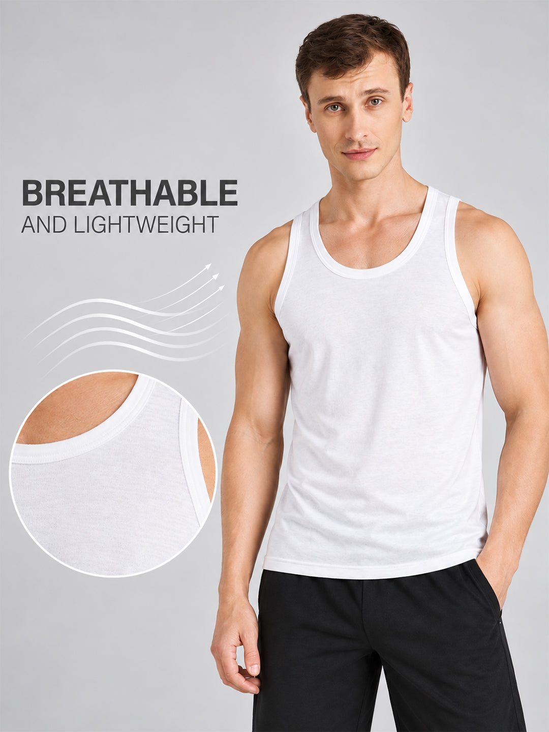 Pepe Jeans Men Ribbed Inner Vest (Pack of 2)