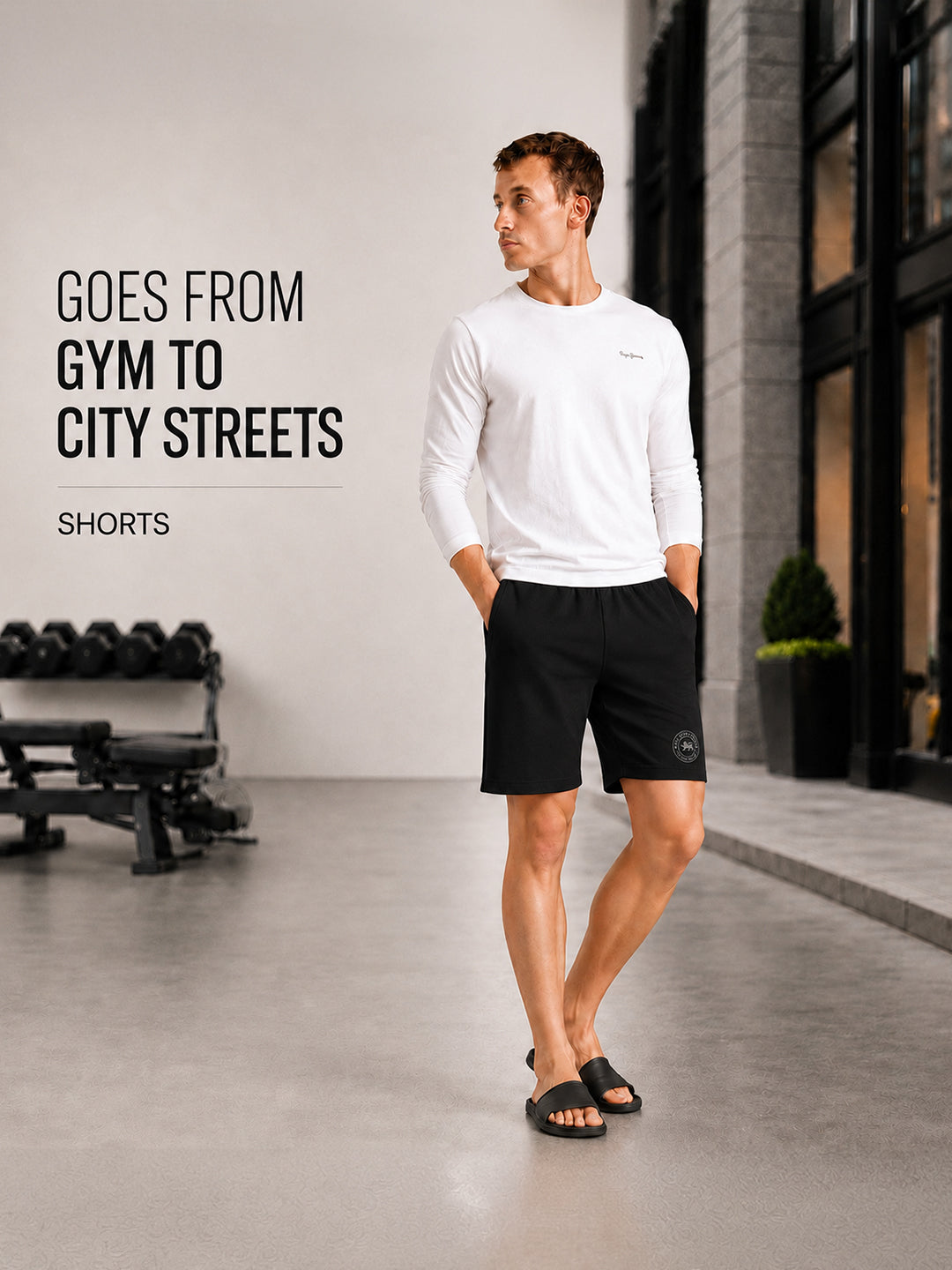 Men Mid-Rise Cotton Rich Shorts