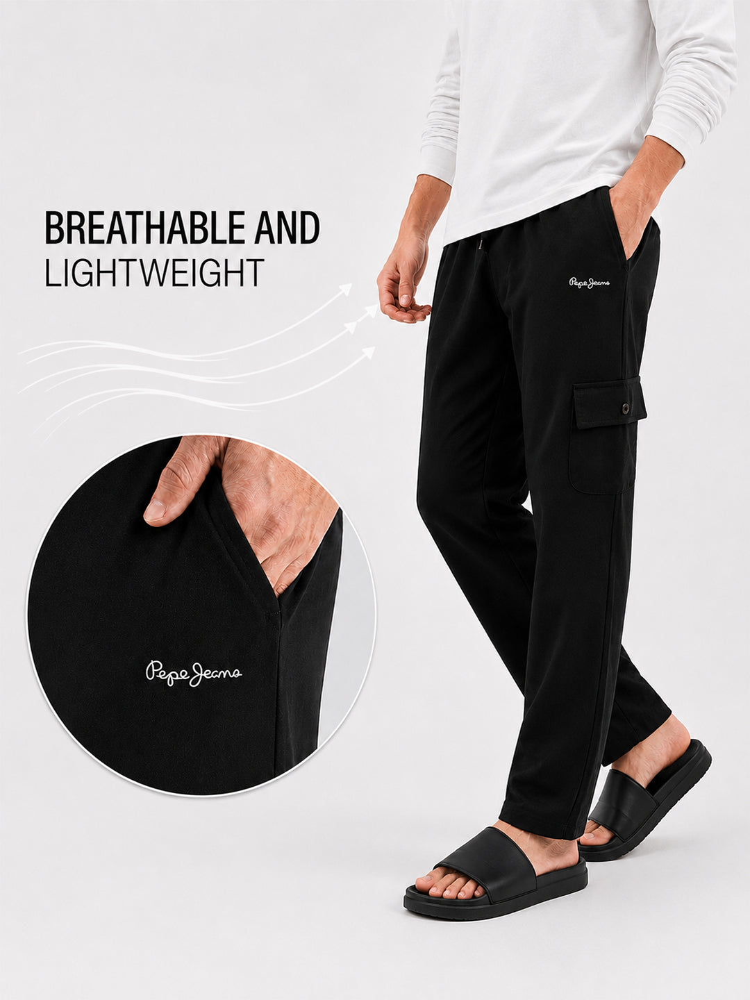 Men Black Regular Fit Solid Track Pants