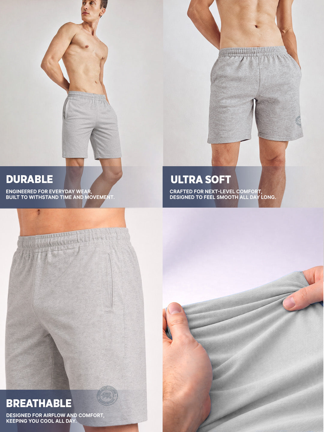 Men Mid-Rise Pure Cotton Shorts