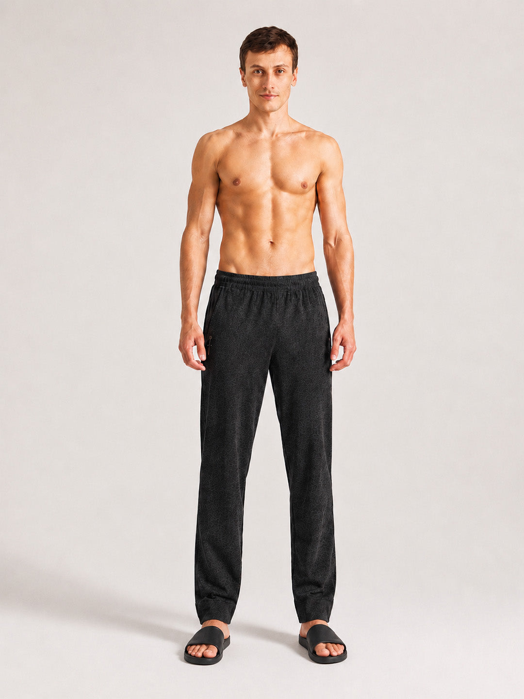Men Solid Straight Pure Cotton Lounge Pant