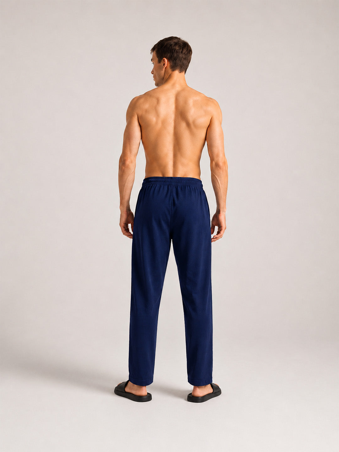 Men Solid Straight Pure Cotton Lounge Pant