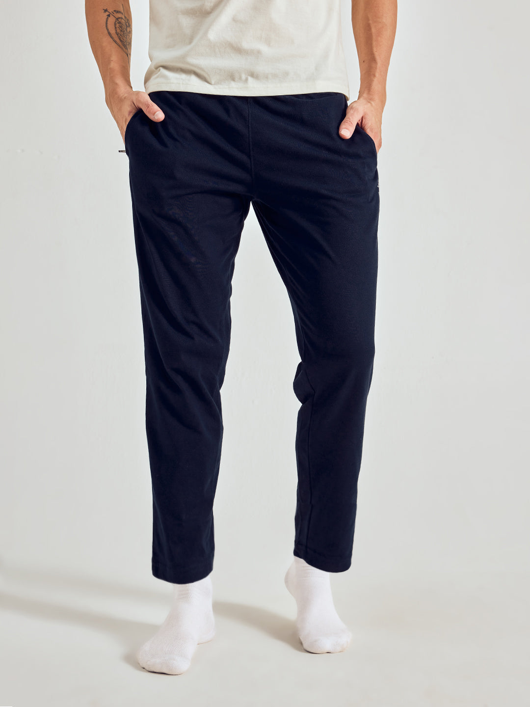 Men Solid Straight Pure Cotton Lounge Pant