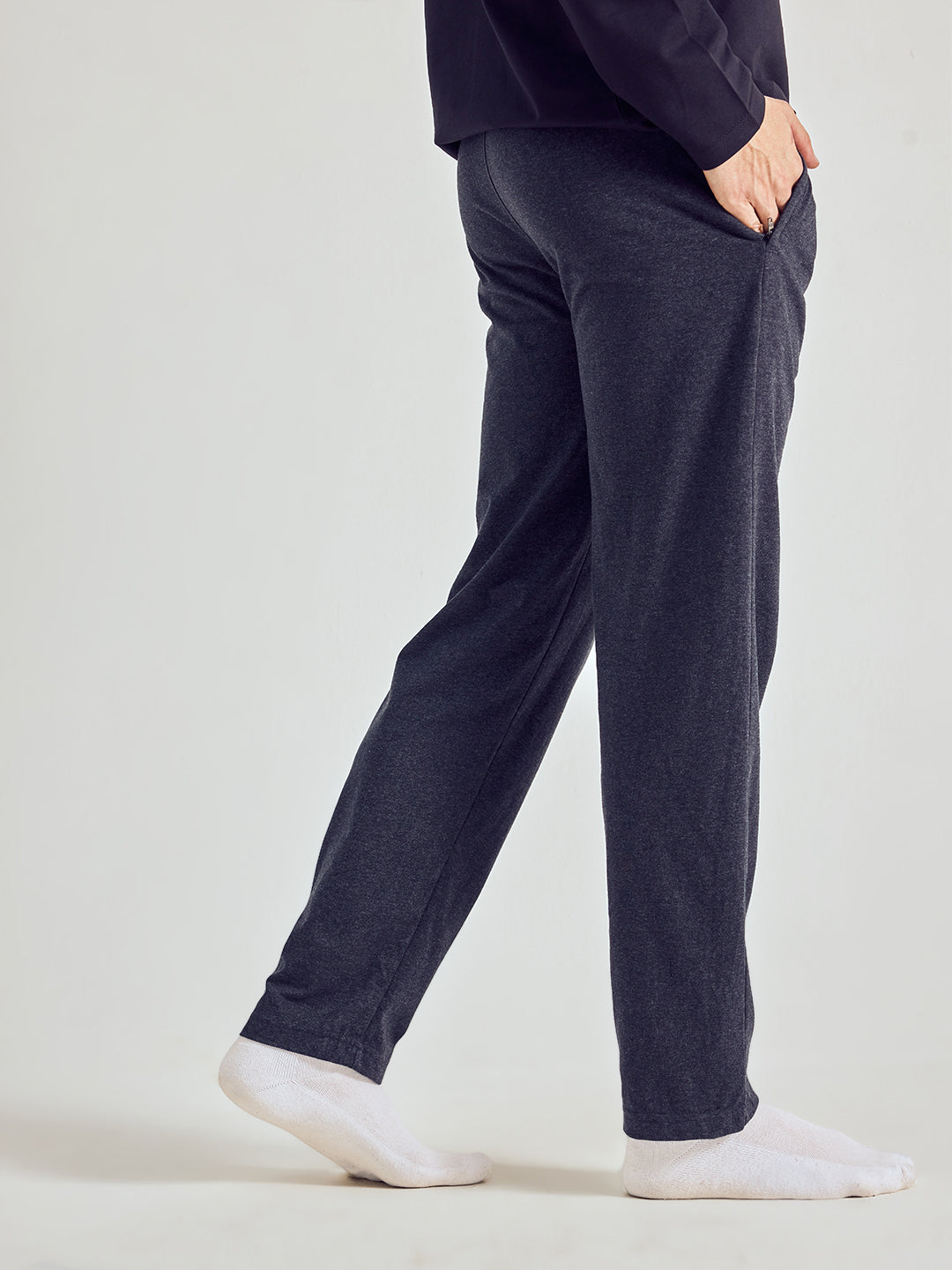 Men Solid Straight Pure Cotton Lounge Pant