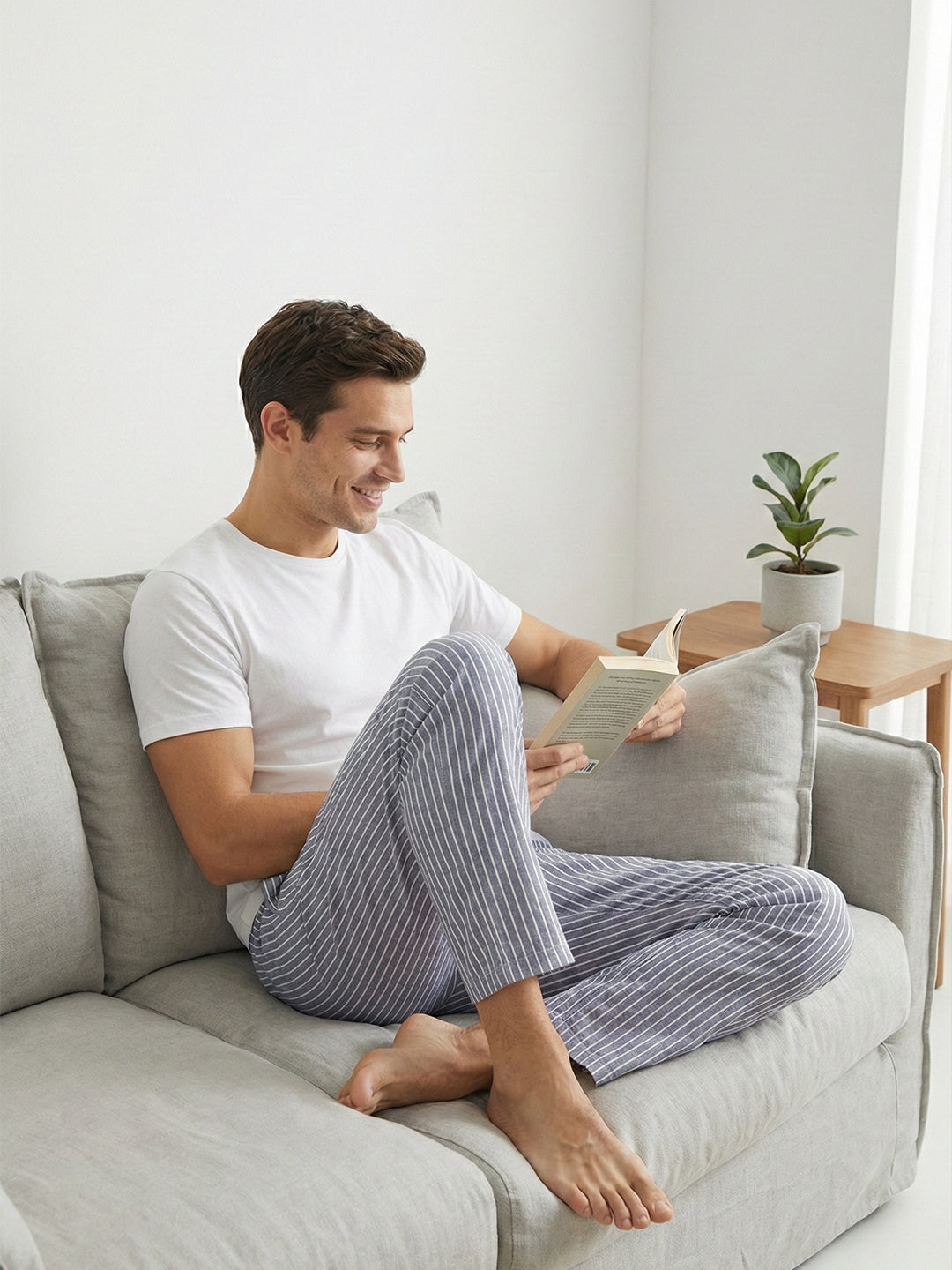Striped Cotton Lounge Pants