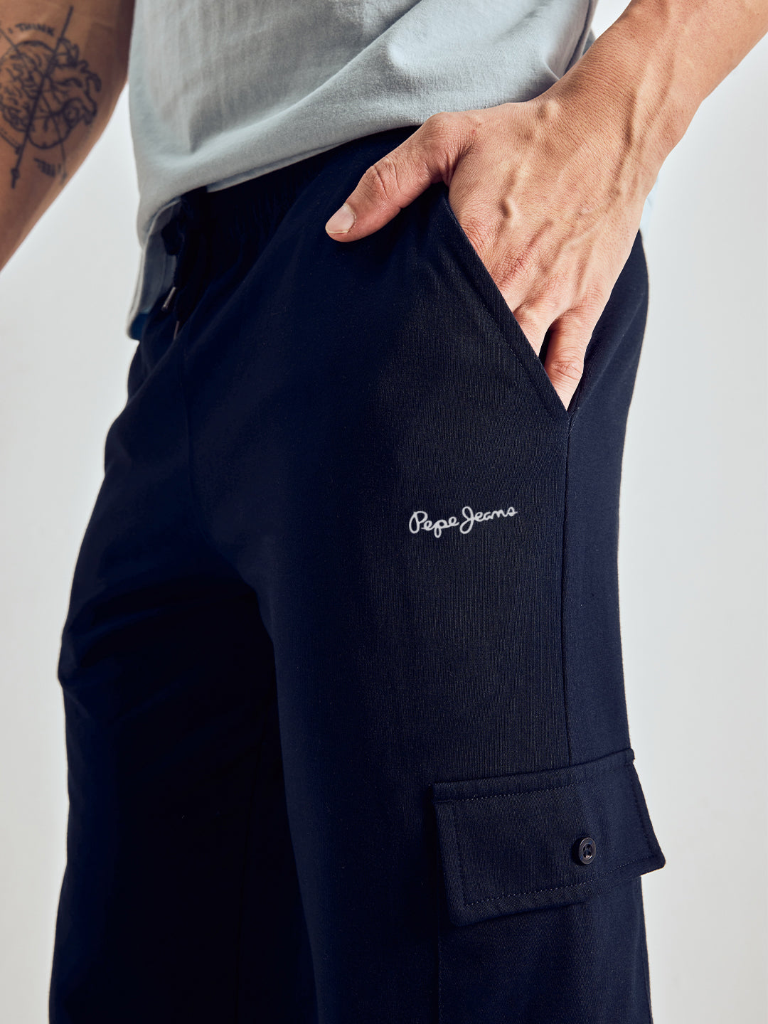 Men Navy Regular Fit Solid Track Pants
