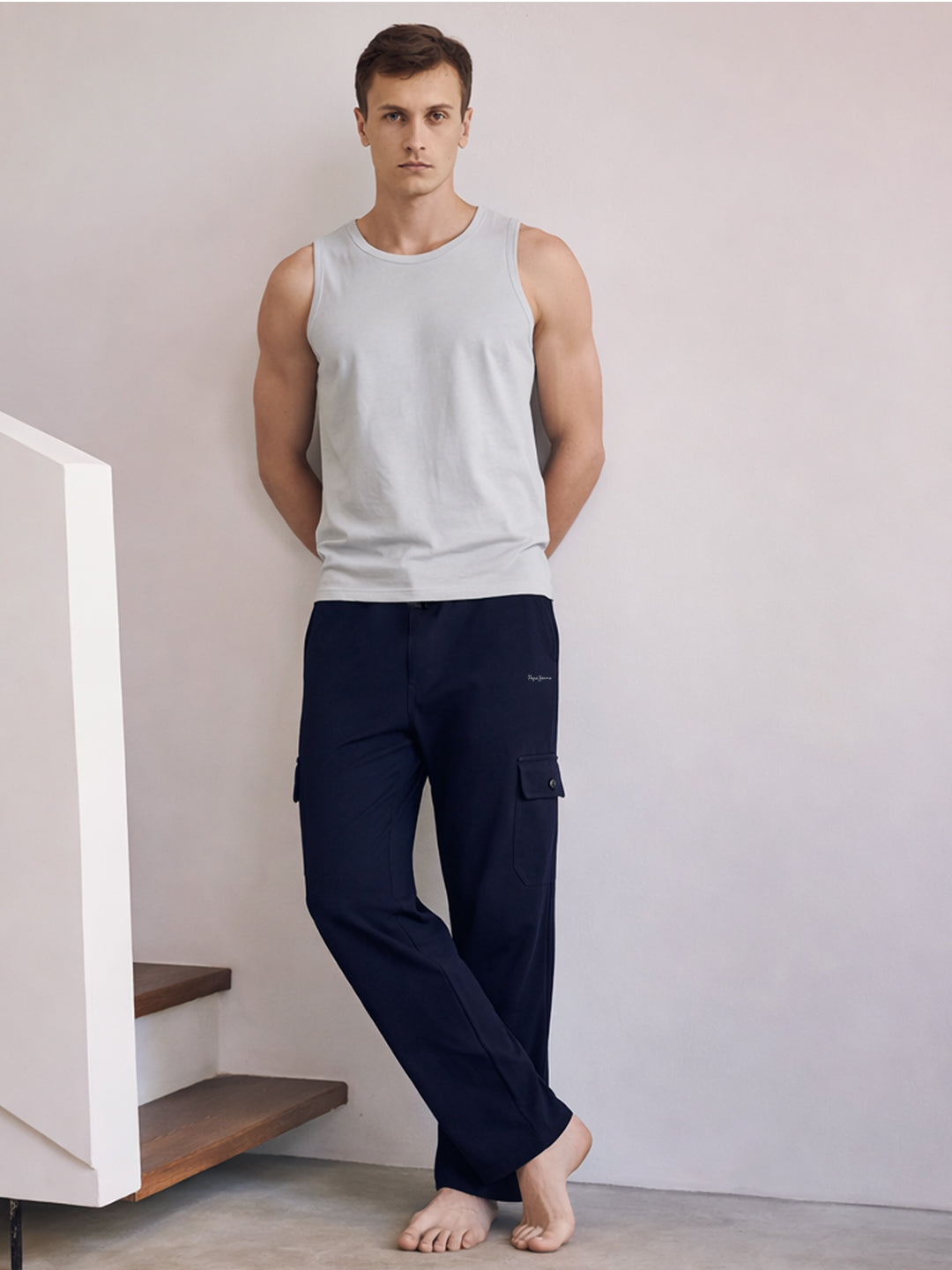 Men Navy Regular Fit Solid Track Pants