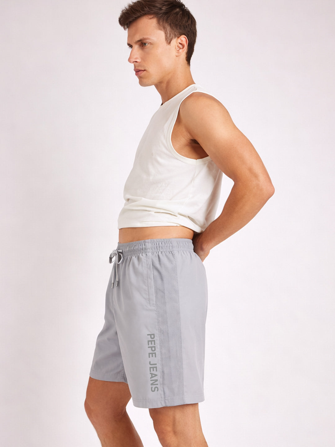 Men Typography Sports Shorts