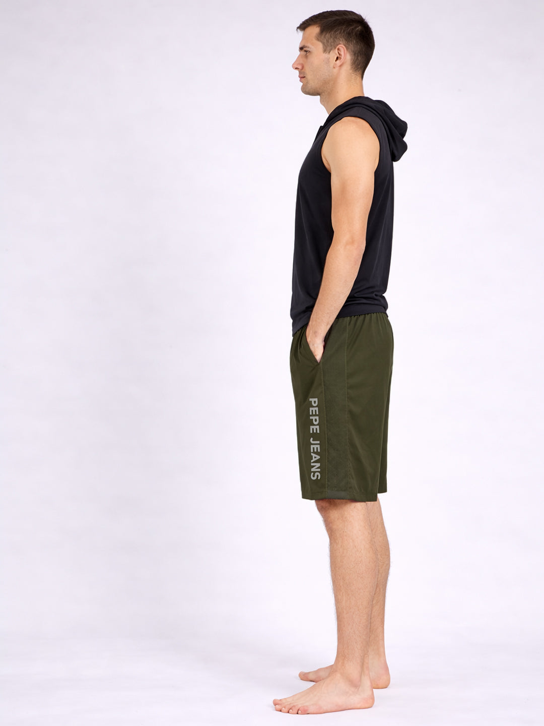 Men Typography Sports Shorts