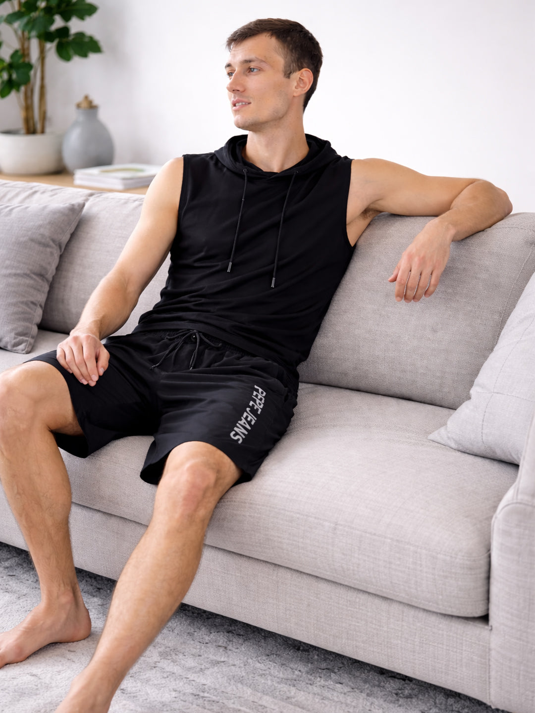 Men Typography Sports Shorts