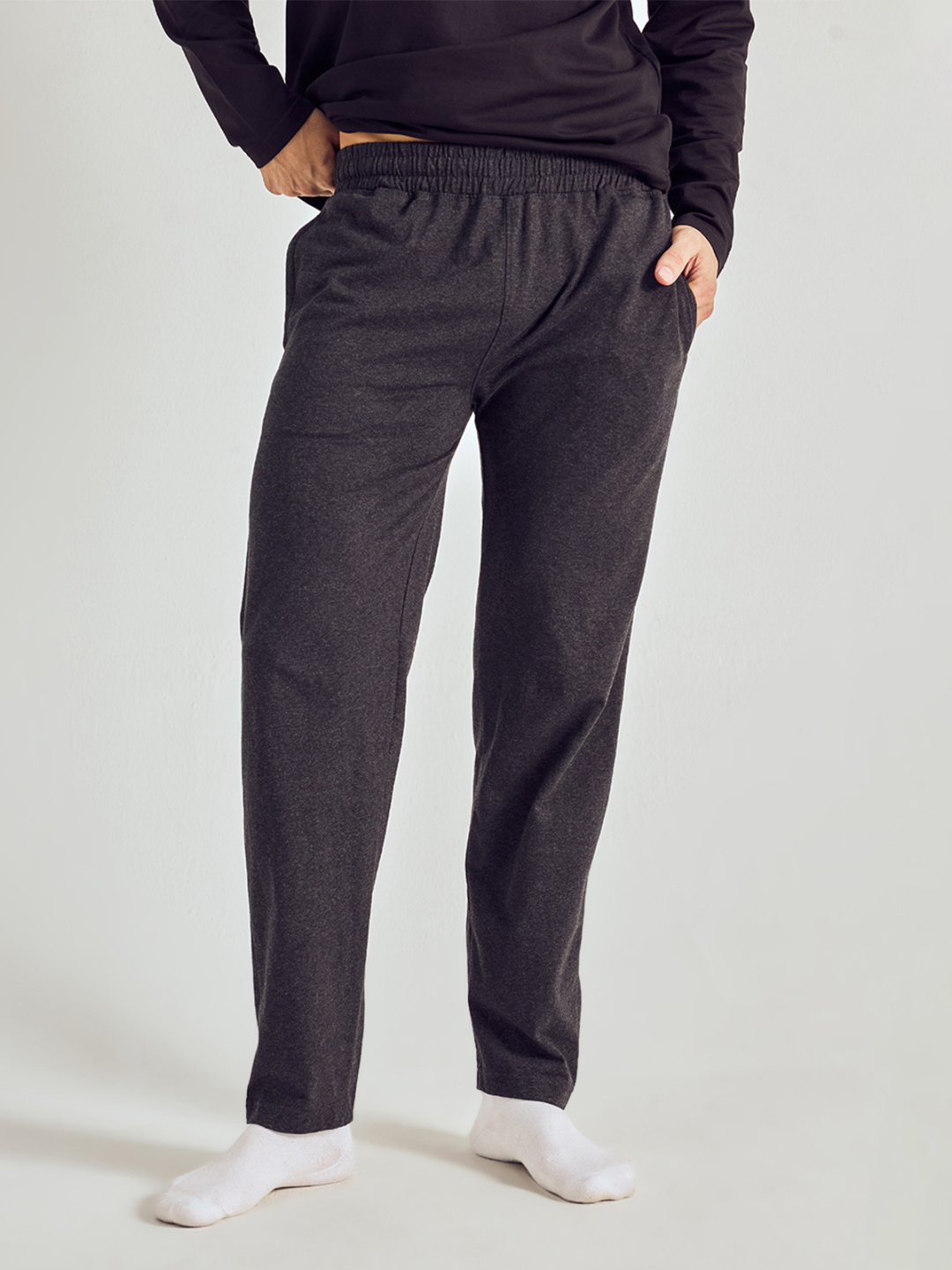 Men Solid Straight Pure Cotton Lounge Pant