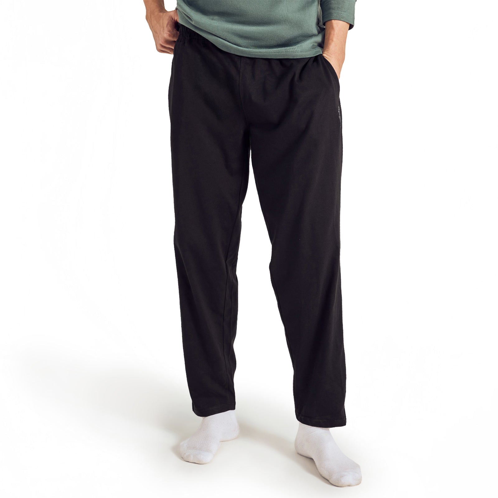 Men Solid Straight Pure Cotton Lounge Pant
