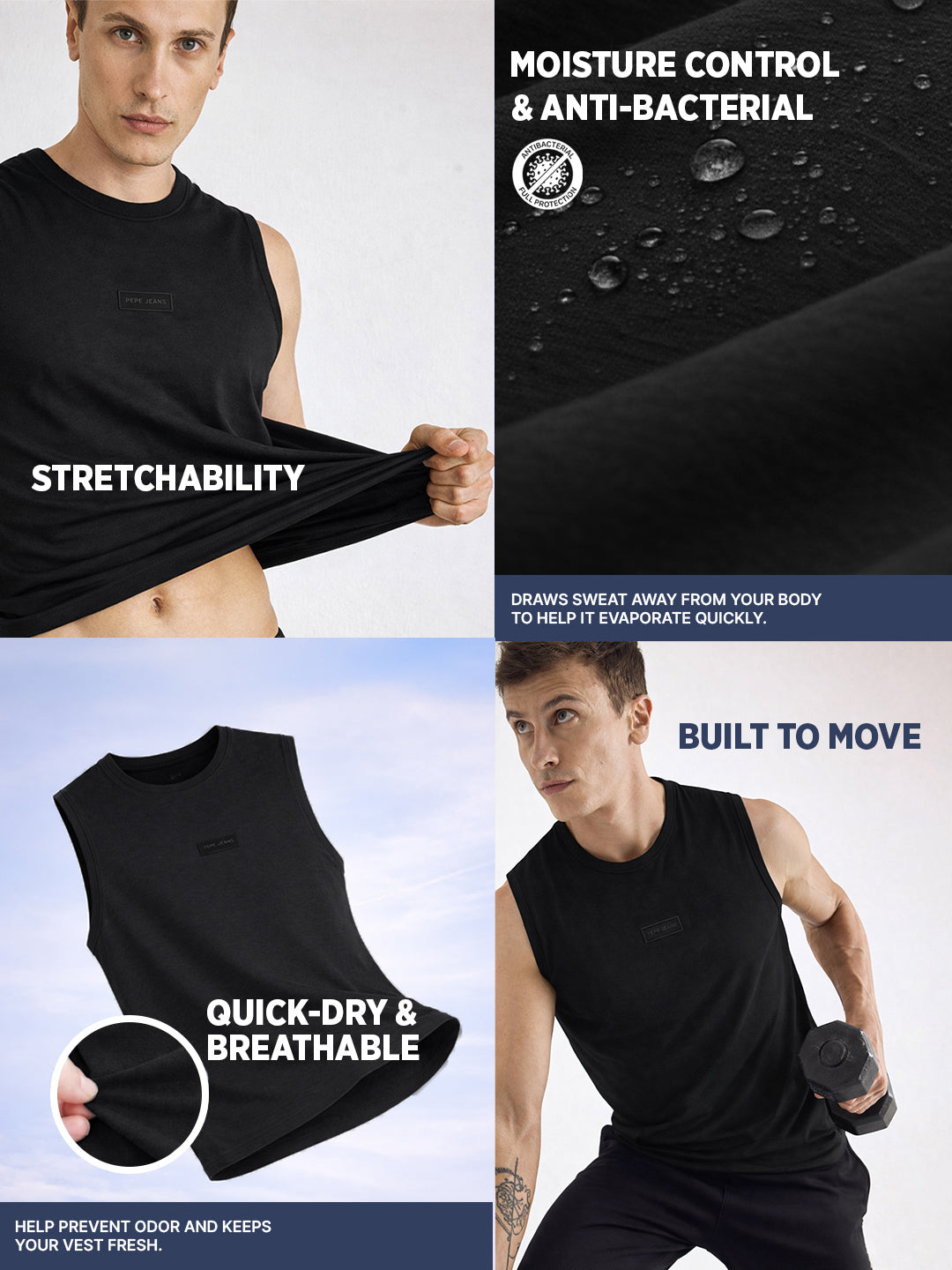 Men Cotton Sleeveless Gym Vest