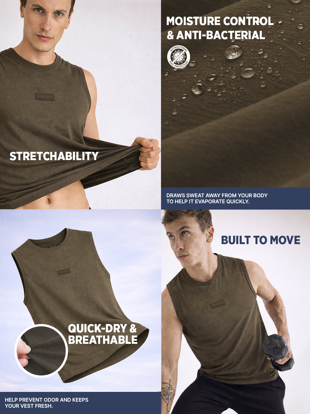 Men Cotton Sleeveless Gym Vest