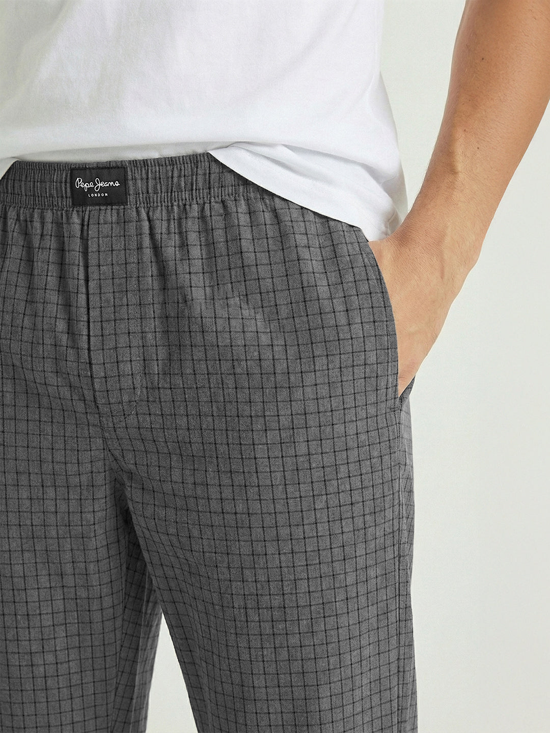 Checked Cotton Lounge Pants