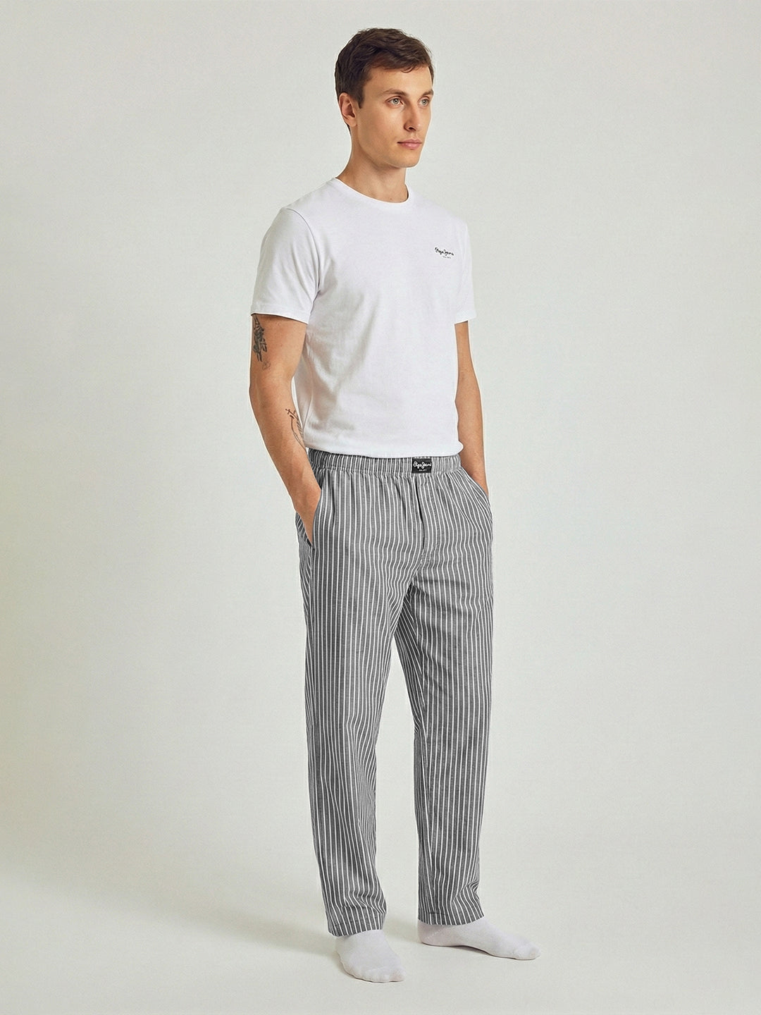 Striped Cotton Lounge Pants