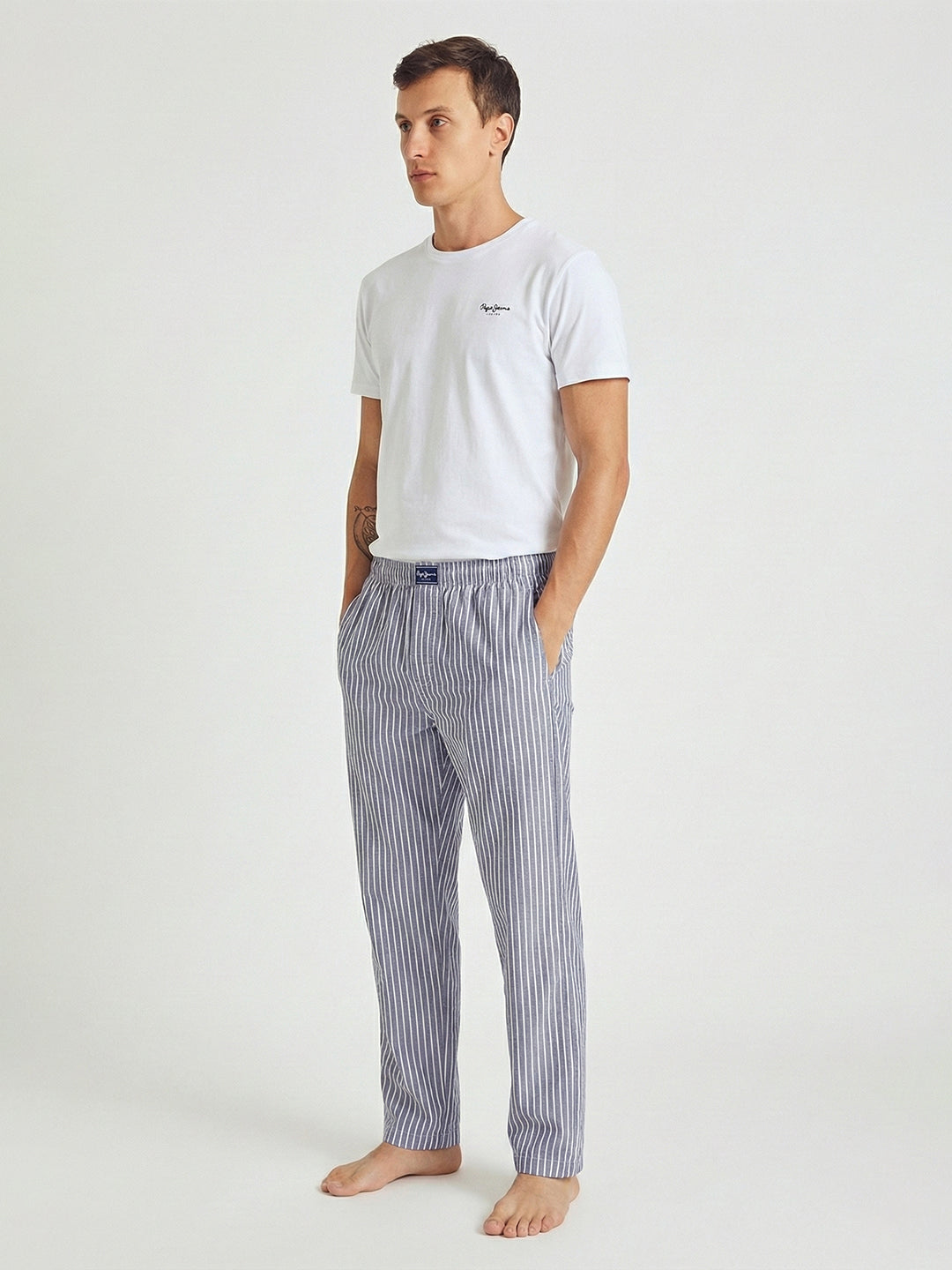 Striped Cotton Lounge Pants