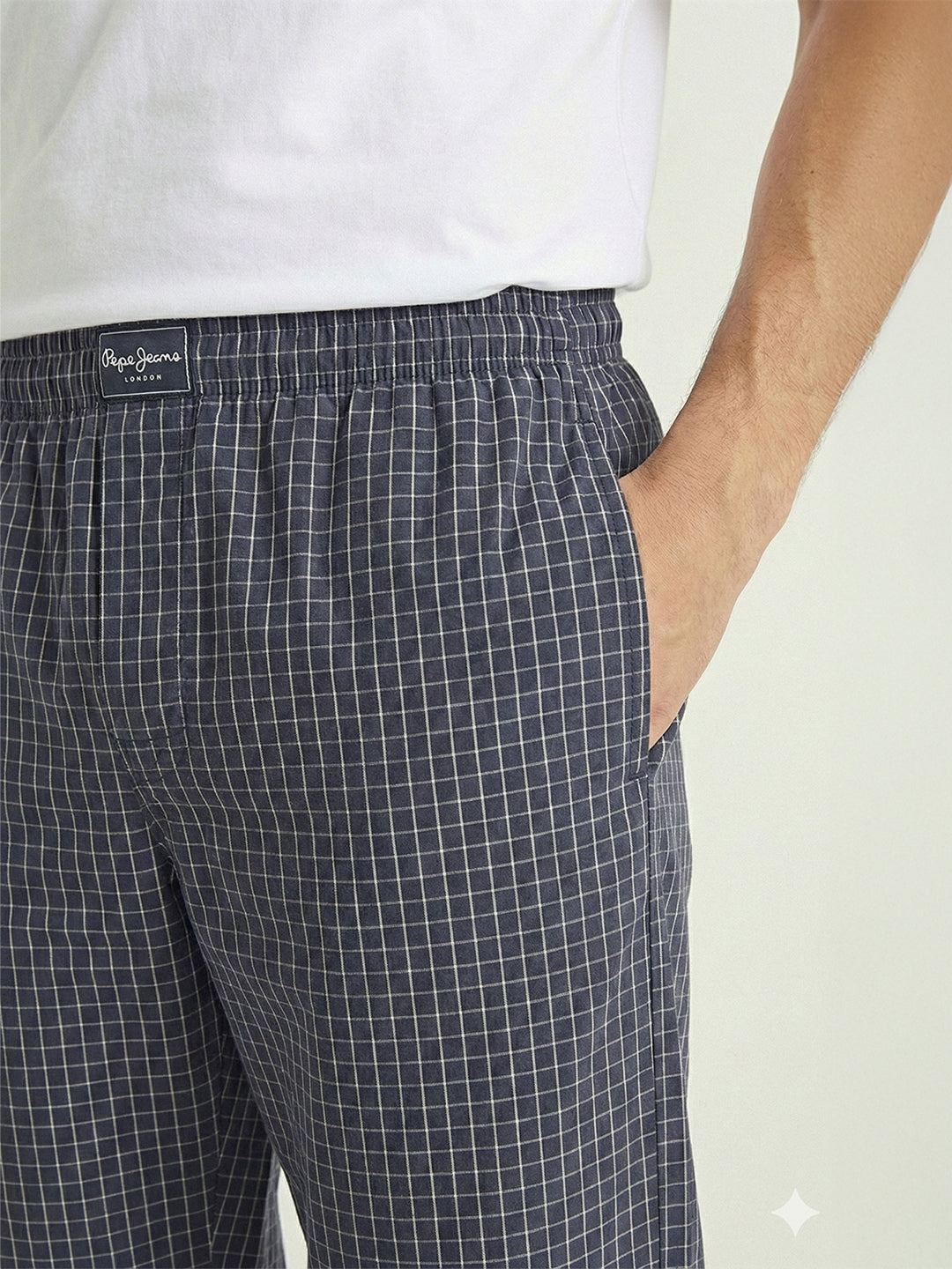 Checked Cotton Lounge Pants
