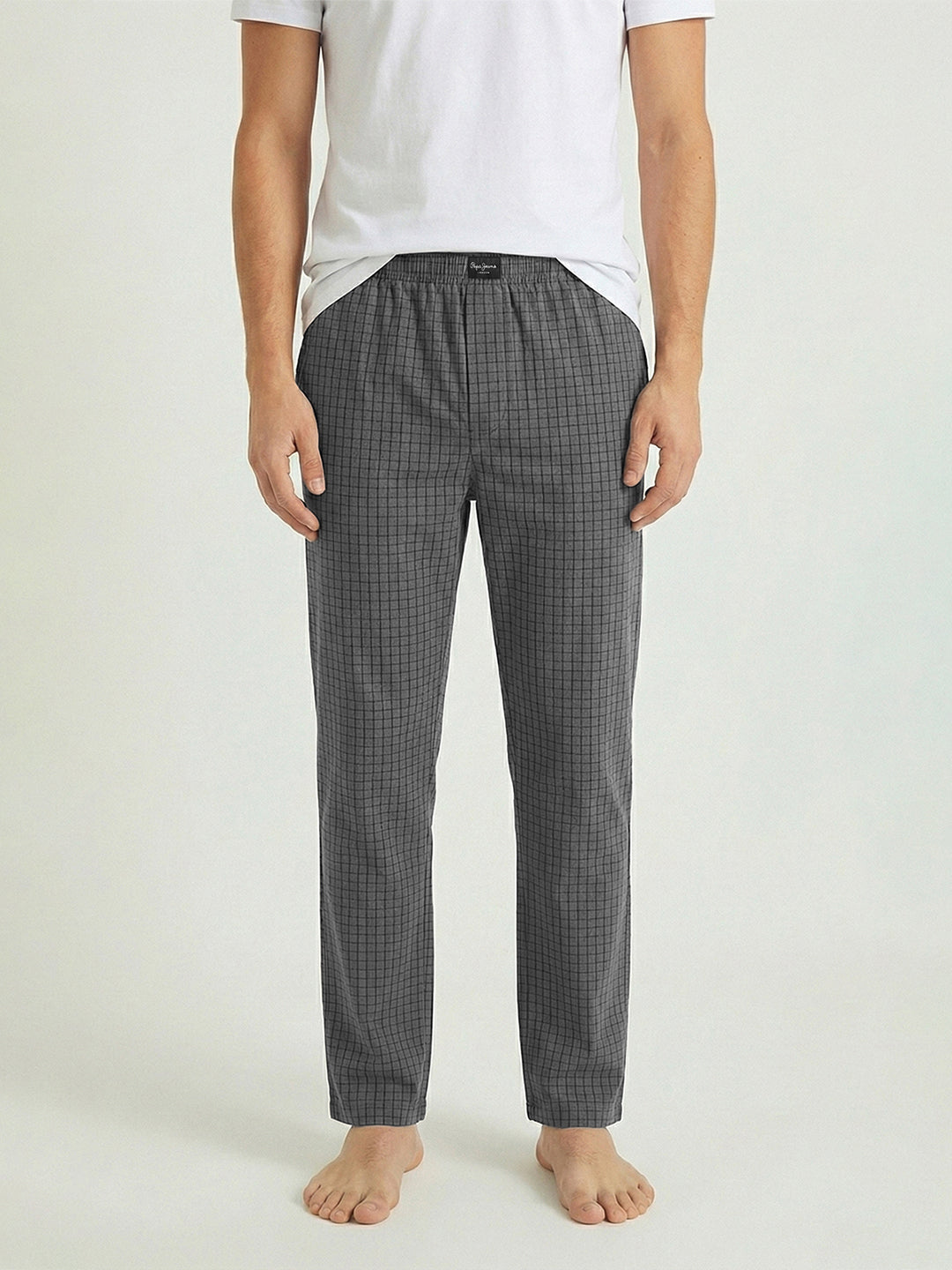 Checked Cotton Lounge Pants