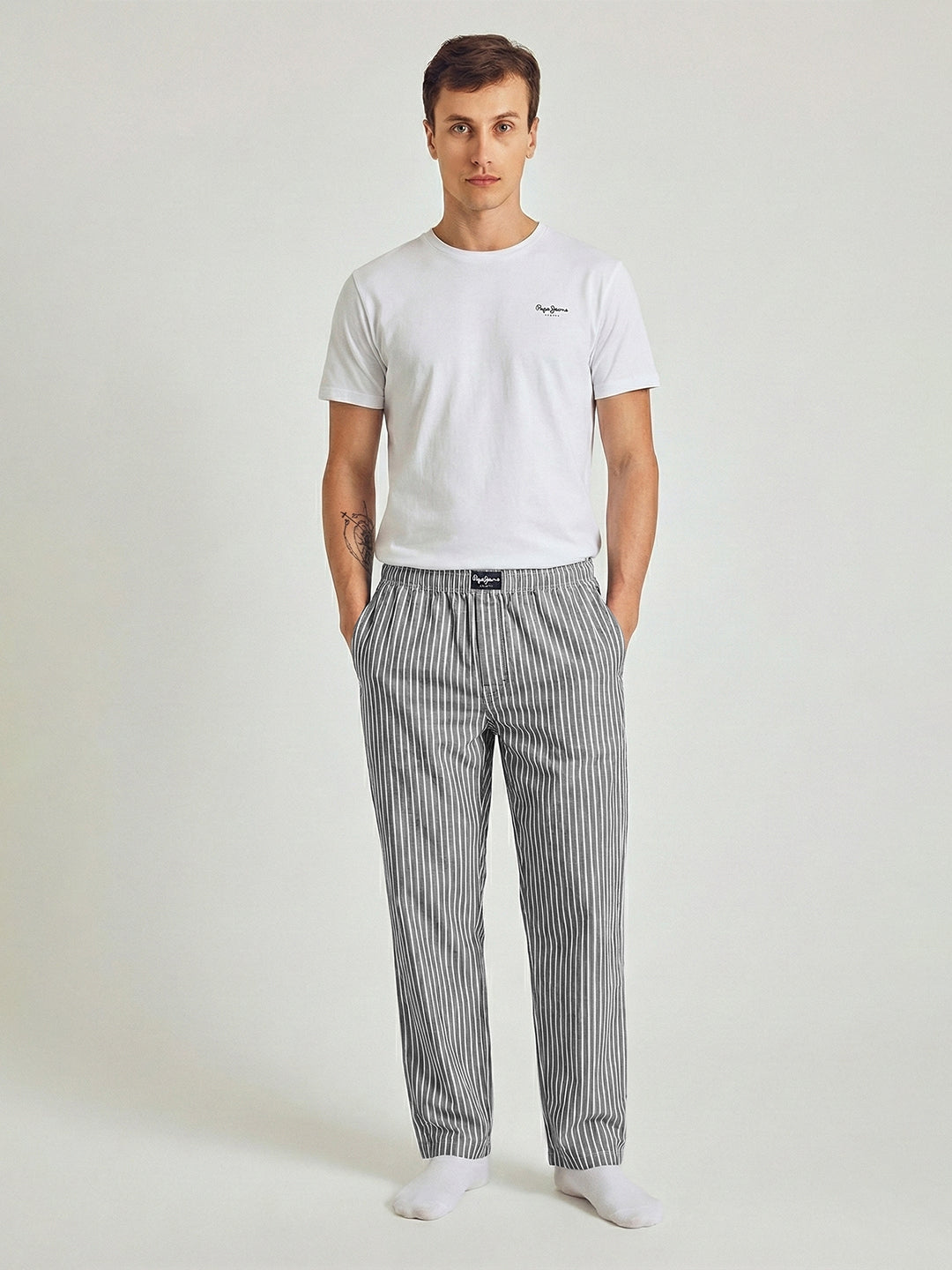 Striped Cotton Lounge Pants