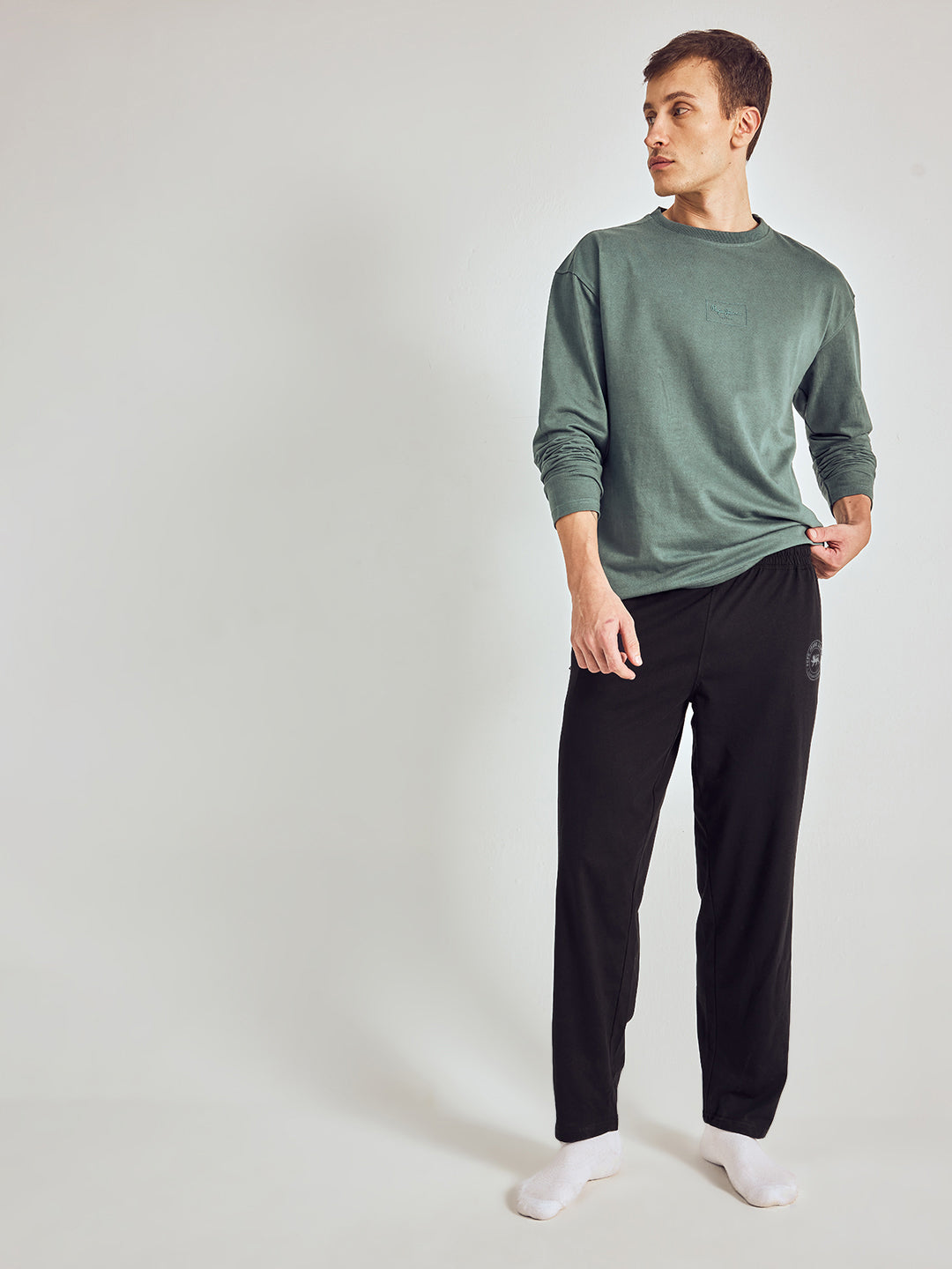 Men Solid Cotton Lounge Pants