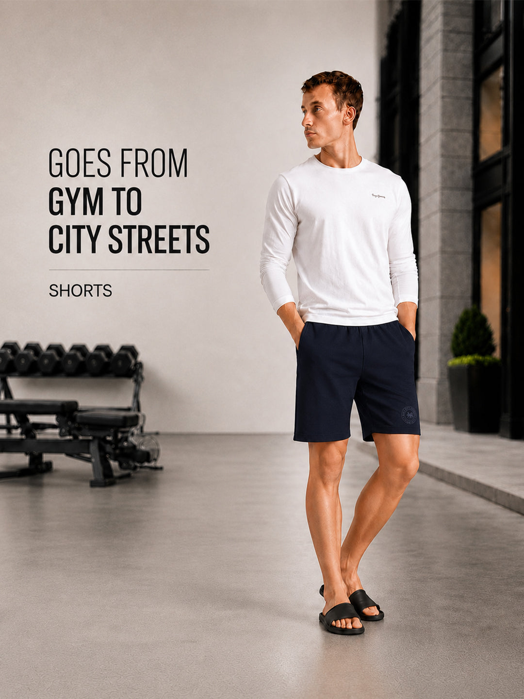 Men Mid-Rise Cotton Rich Shorts