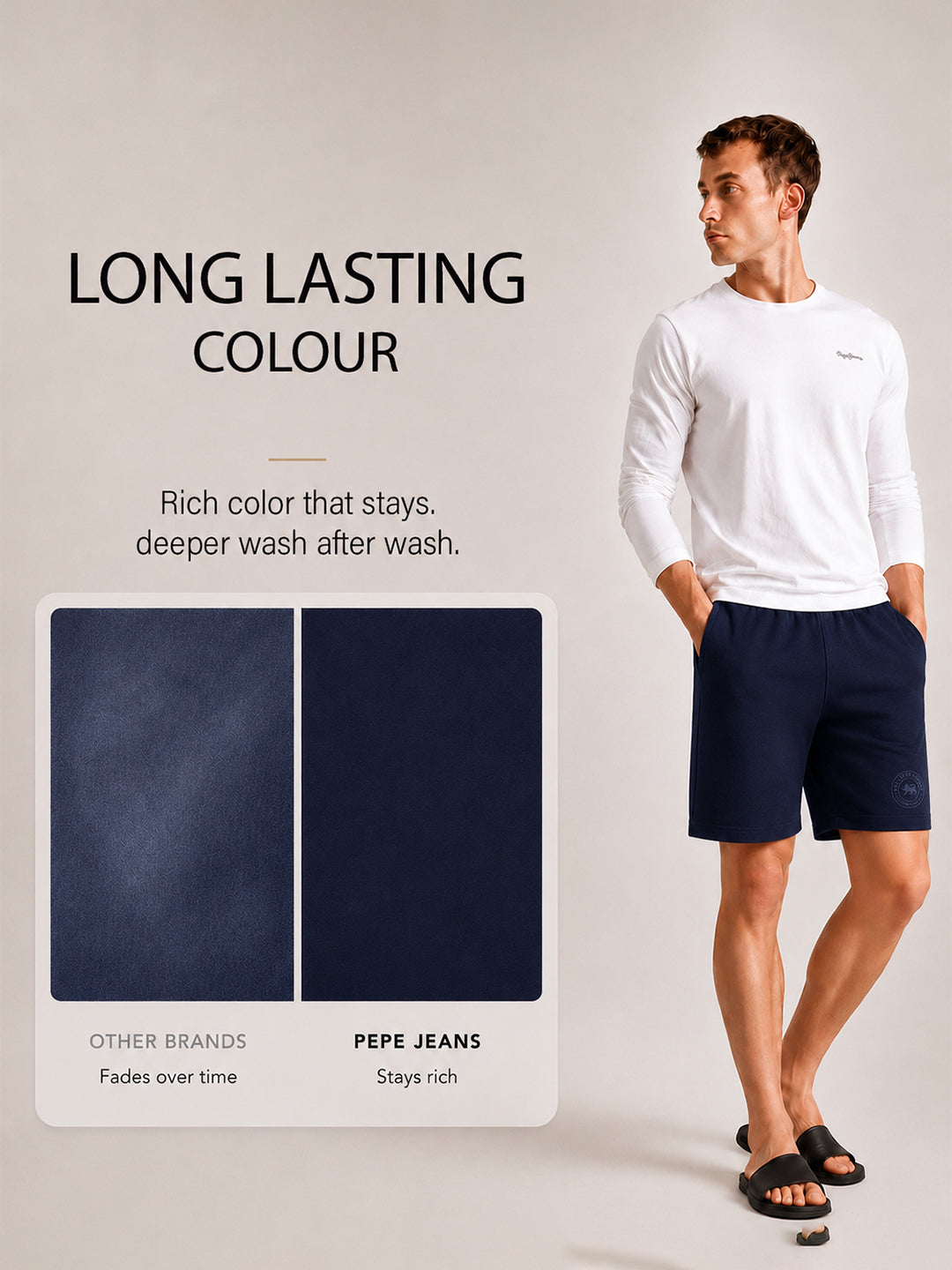 Men Mid-Rise Cotton Rich Shorts