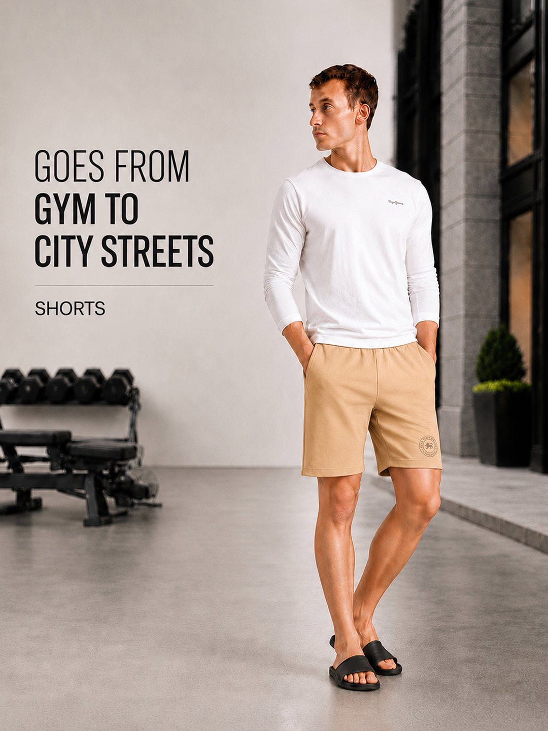 Men Mid-Rise Cotton Rich Shorts