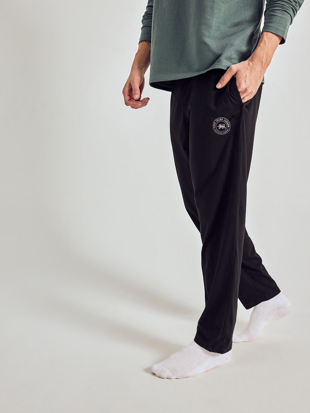Men Solid Cotton Lounge Pants