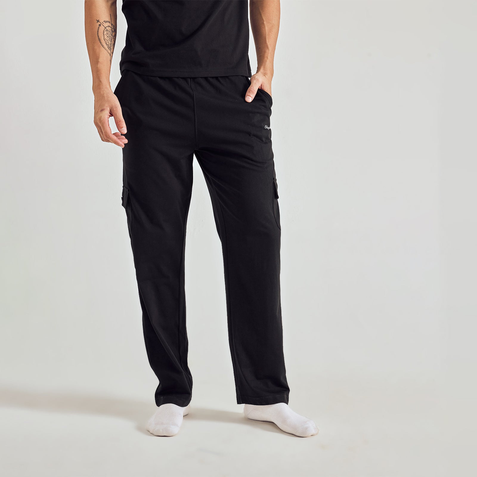 Men Black Regular Fit Solid Track Pants