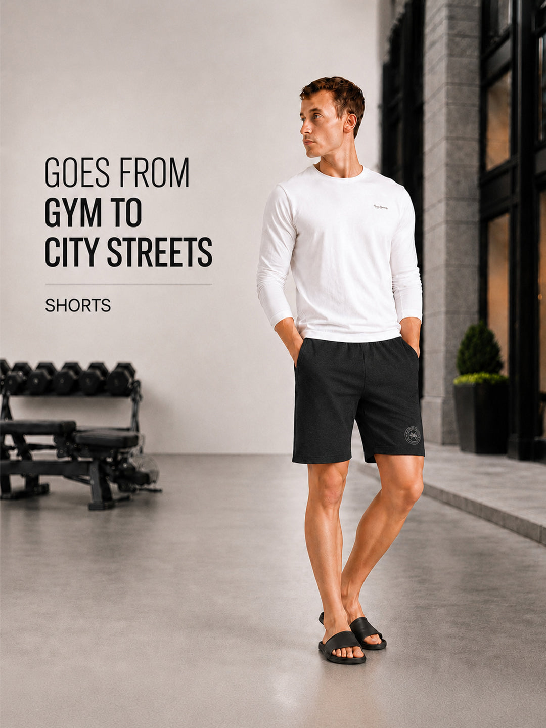 Men Mid-Rise Cotton Rich Shorts