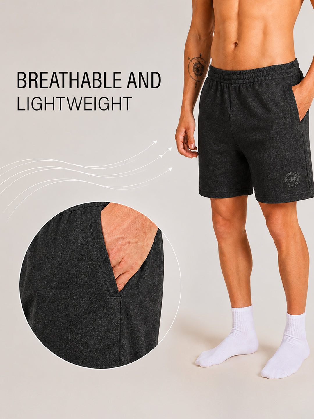 Men Mid-Rise Cotton Rich Shorts