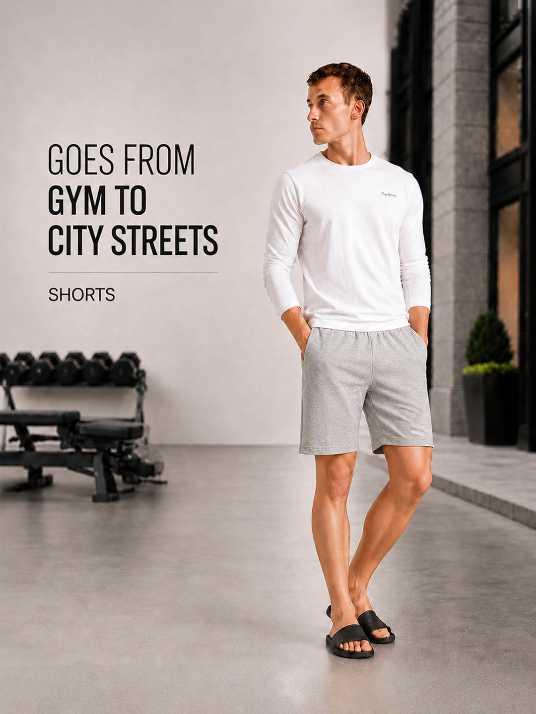 Men Mid-Rise Cotton Rich Shorts