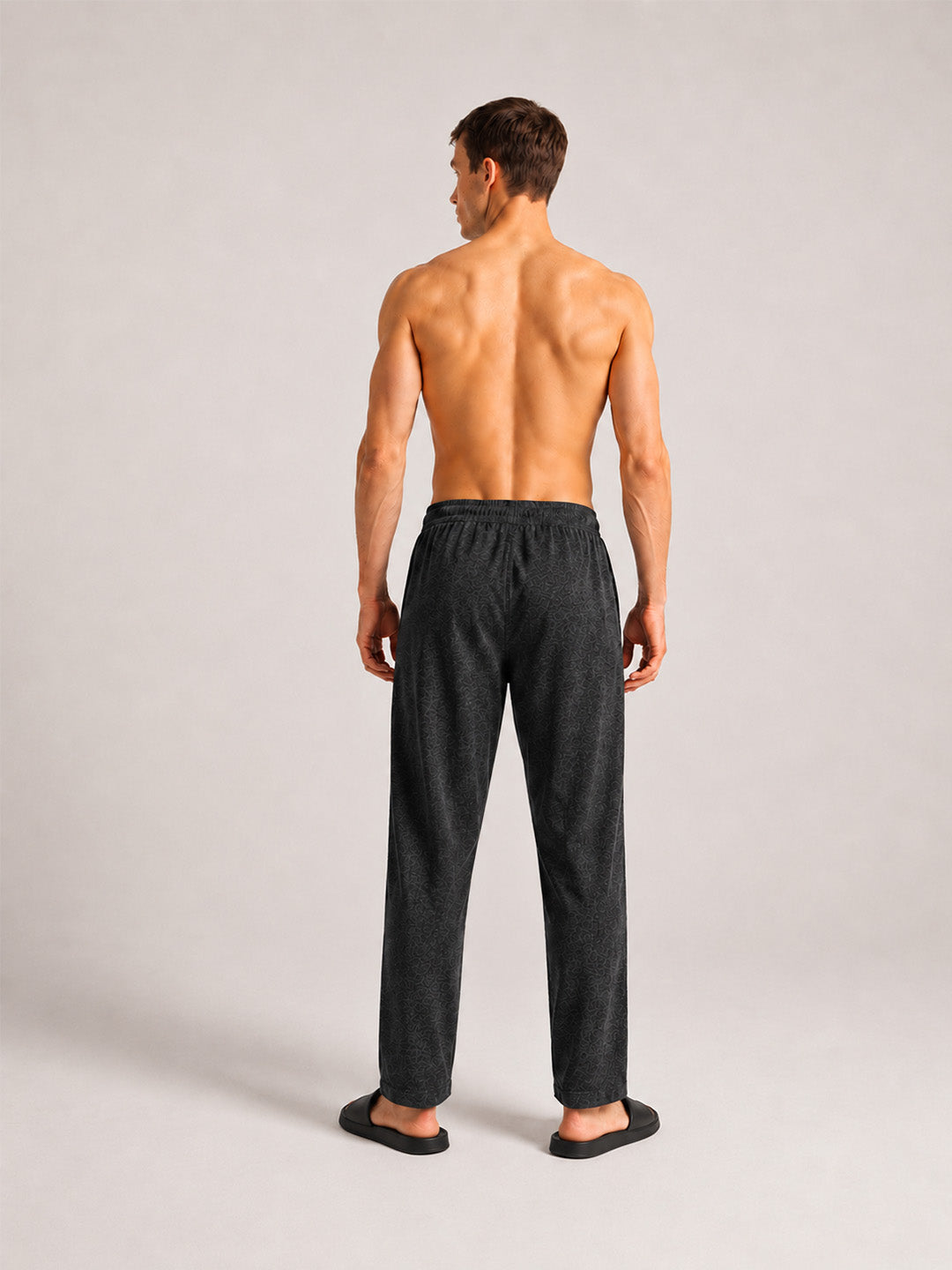Men Solid Straight Pure Cotton Lounge Pant