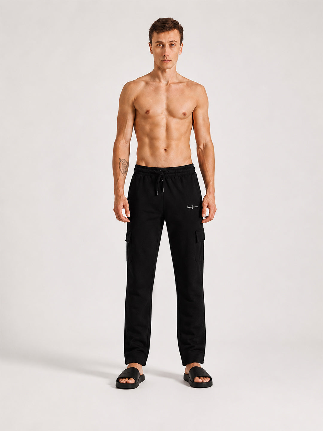 Men Black Regular Fit Solid Track Pants